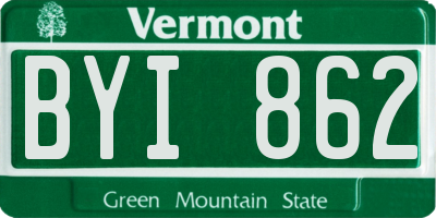 VT license plate BYI862