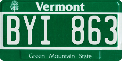 VT license plate BYI863