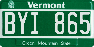 VT license plate BYI865