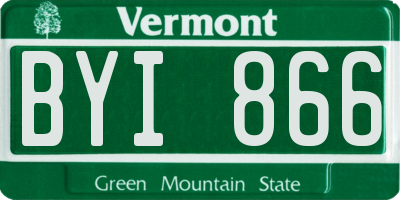 VT license plate BYI866