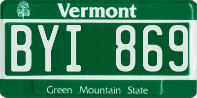 VT license plate BYI869