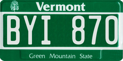 VT license plate BYI870