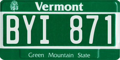 VT license plate BYI871