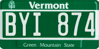 VT license plate BYI874