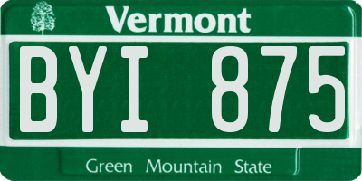 VT license plate BYI875