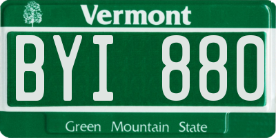 VT license plate BYI880