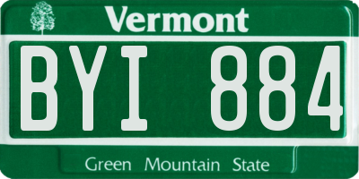 VT license plate BYI884