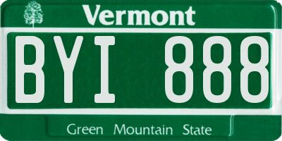 VT license plate BYI888