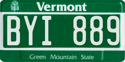 VT license plate BYI889