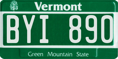 VT license plate BYI890