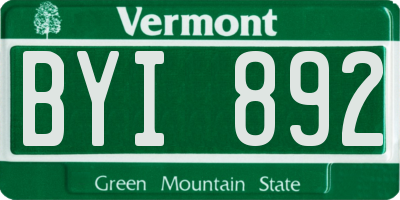 VT license plate BYI892