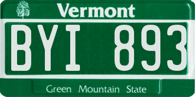 VT license plate BYI893