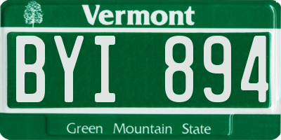 VT license plate BYI894