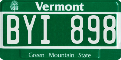 VT license plate BYI898