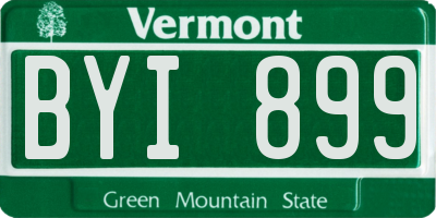 VT license plate BYI899