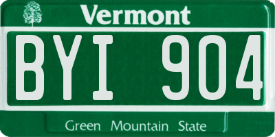VT license plate BYI904