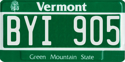 VT license plate BYI905