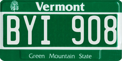 VT license plate BYI908