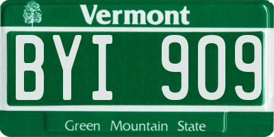 VT license plate BYI909
