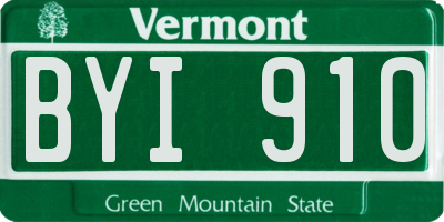 VT license plate BYI910