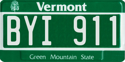 VT license plate BYI911