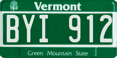 VT license plate BYI912