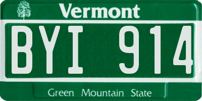 VT license plate BYI914