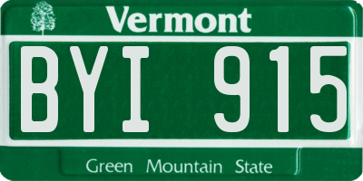 VT license plate BYI915