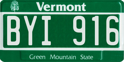 VT license plate BYI916