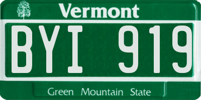 VT license plate BYI919