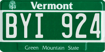 VT license plate BYI924