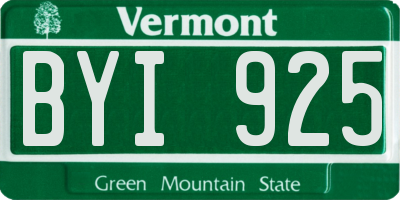 VT license plate BYI925