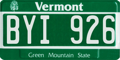 VT license plate BYI926
