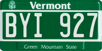 VT license plate BYI927