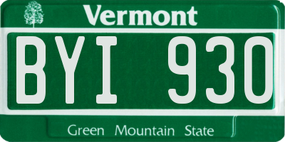 VT license plate BYI930
