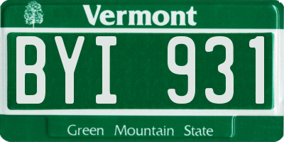 VT license plate BYI931
