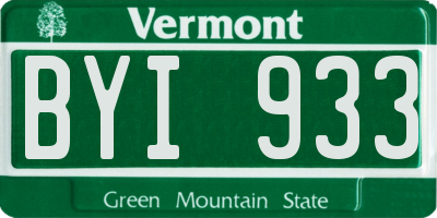 VT license plate BYI933