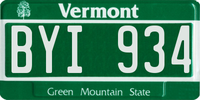 VT license plate BYI934