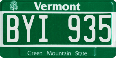 VT license plate BYI935