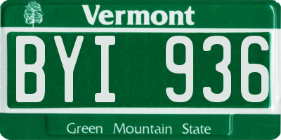 VT license plate BYI936
