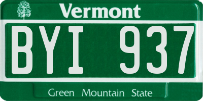 VT license plate BYI937