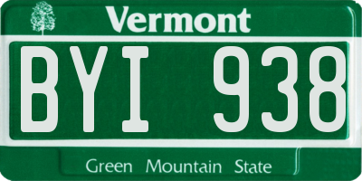 VT license plate BYI938