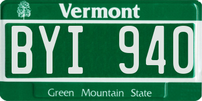 VT license plate BYI940