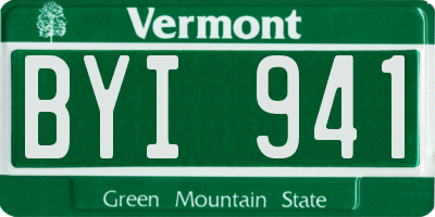 VT license plate BYI941