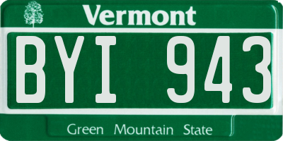 VT license plate BYI943