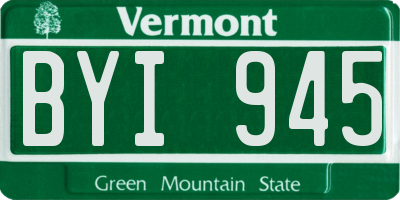 VT license plate BYI945