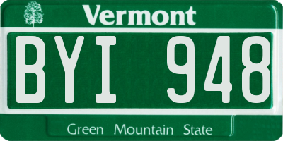 VT license plate BYI948