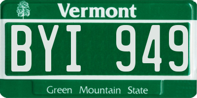 VT license plate BYI949