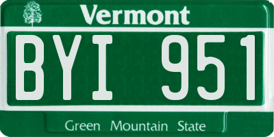 VT license plate BYI951