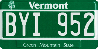 VT license plate BYI952